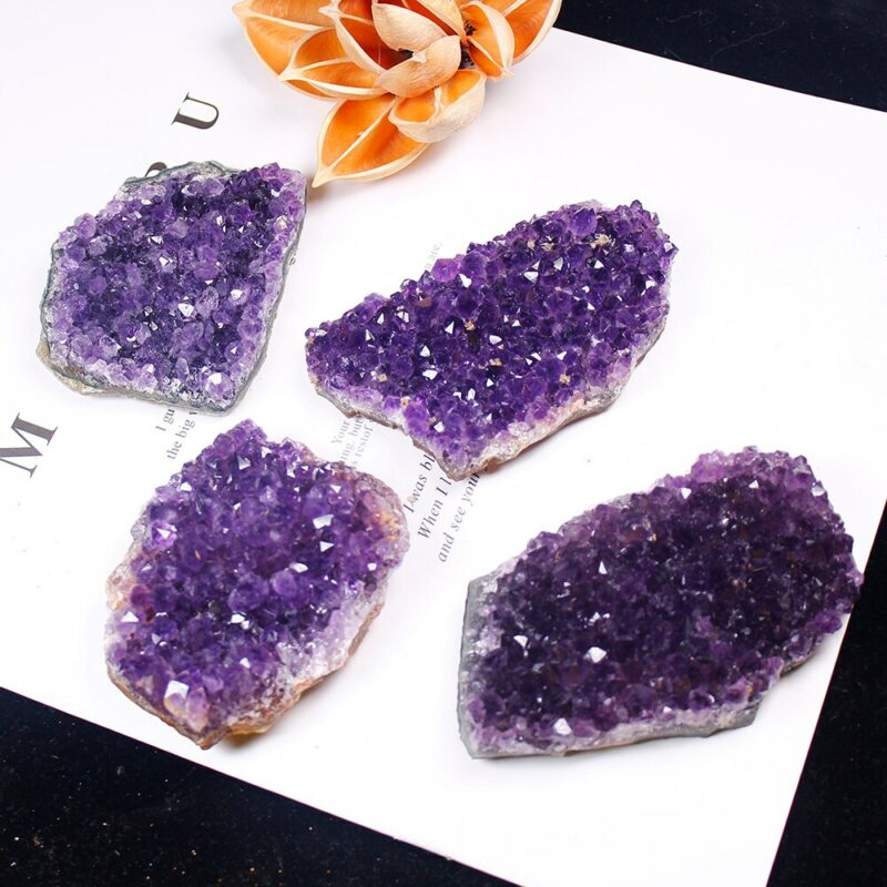 100-120g  High quality Natural stone deep Amethyst Quartz Crystal Cluster Specimen Healing 3